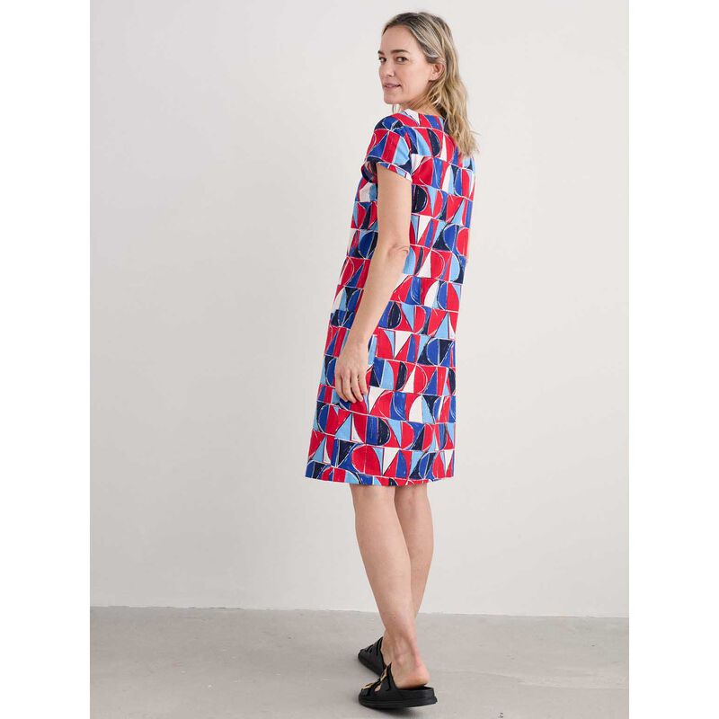 Seasalt Cornwall River Cove Dress Sail Geo Scarlet image number 1