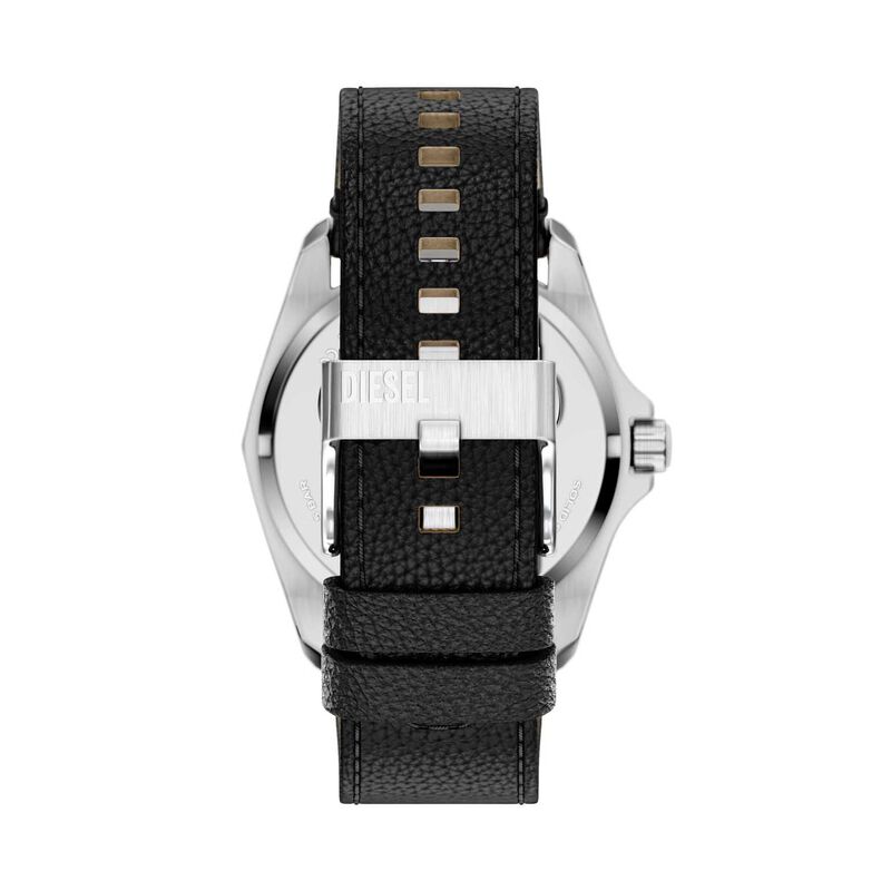 Diesel Stinger Three-Hand Black Leather Watch image number 0