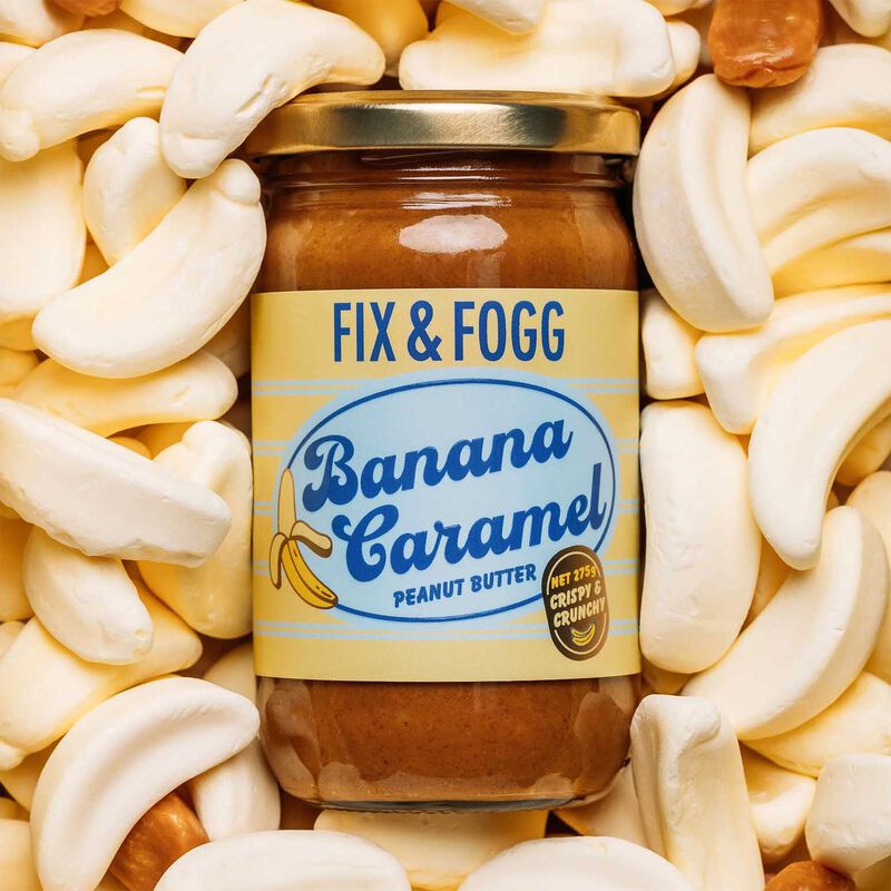 Fix & Fogg Banana Caramel Crispy & Crunchy Peanut Butter 275g image number 1
