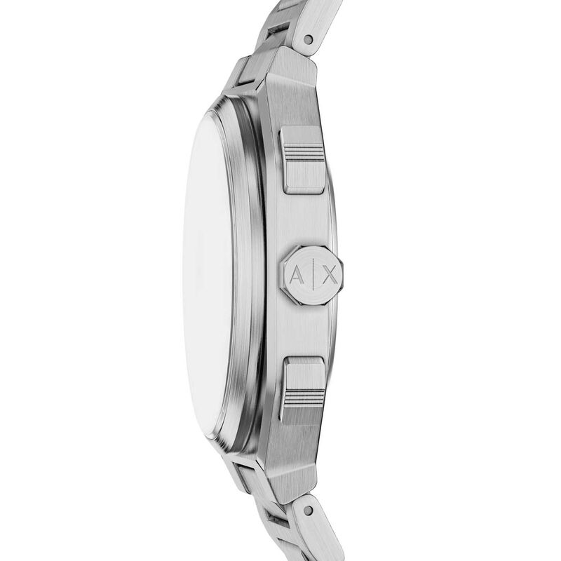 Armani Exchange Bass Dual-Time Stainless Steel Watch image number 2