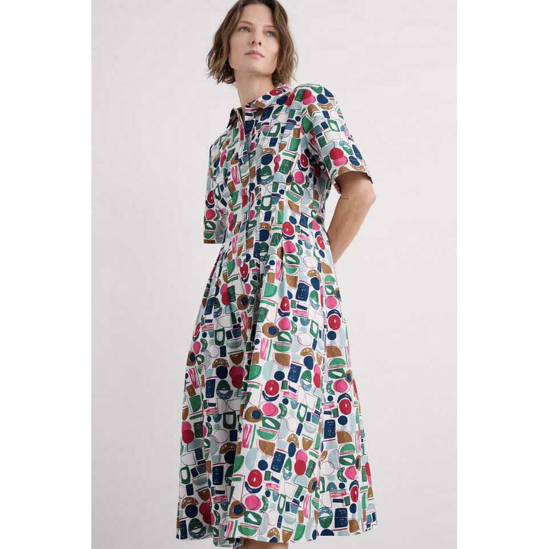 Seasalt Cornwall Wild Liquorice Dress Studio Shapes Chalk image number 3