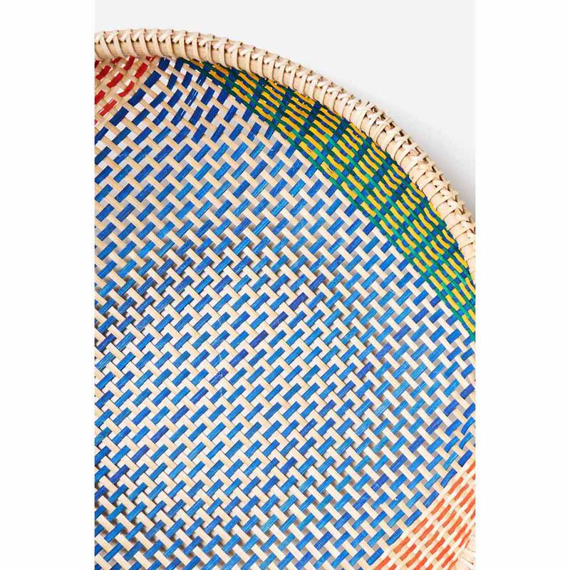 Citt&agrave; Thao Woven Basket Blue/Multi L image number 1