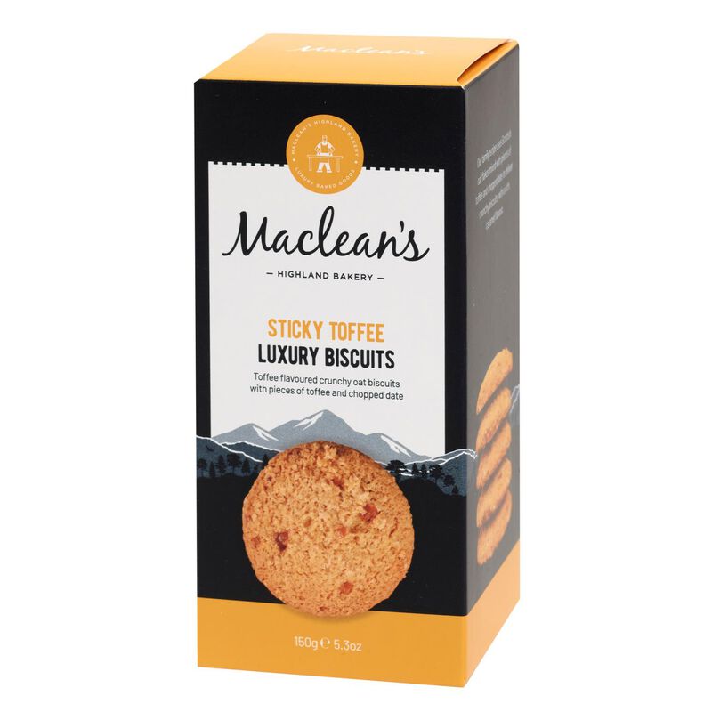 Macleans Highland Bakery Sticky Toffee Luxury Biscuits 150G image number 0