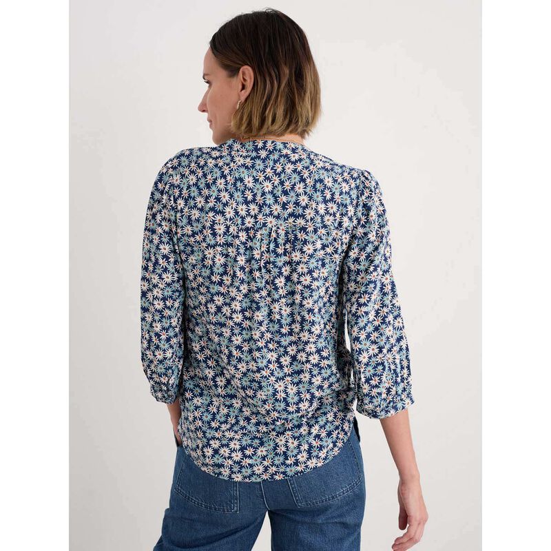 Seasalt Cornwall Willow Path Top Screenprint Daisy Marine image number 1