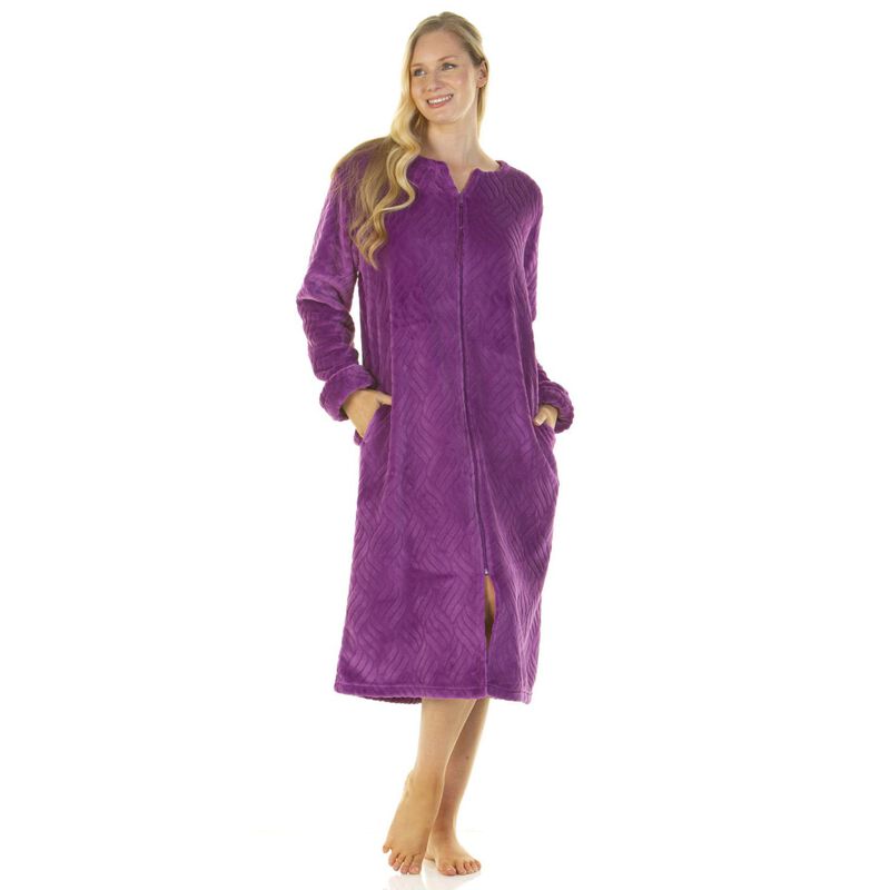 La Marquise Midnight Tulip Zip Through Robe image number 2