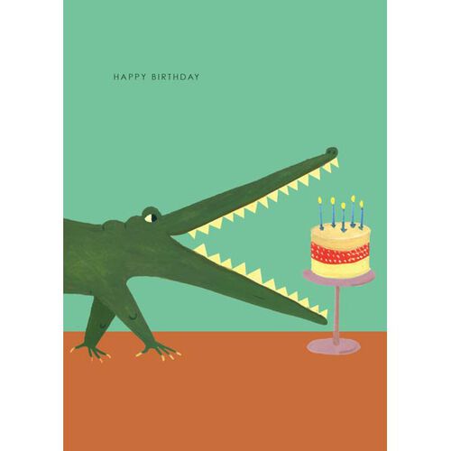 Vevoke Card Crocodile Birthday Cake