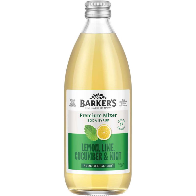 Barker's Lemon, Lime, Cucumber & Mint Premium Mixer Soda Syrup 500ml image number 0