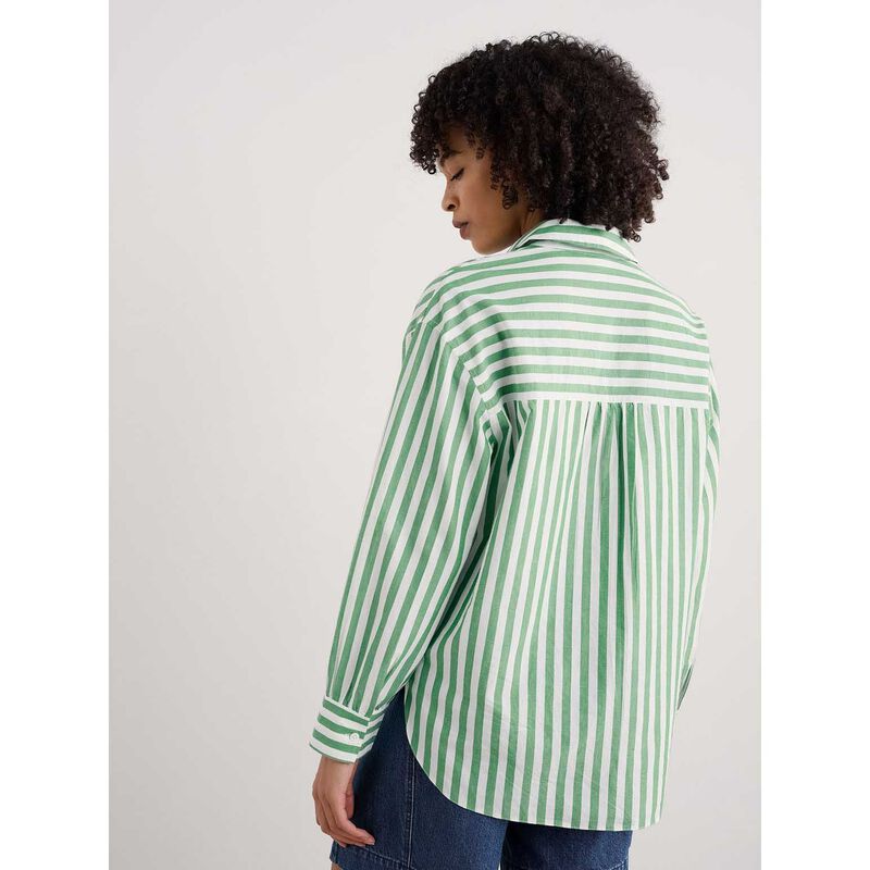 Seasalt Cornwall Sea Path Shirt Mini Scallion Stripe Hedgerow image number 1