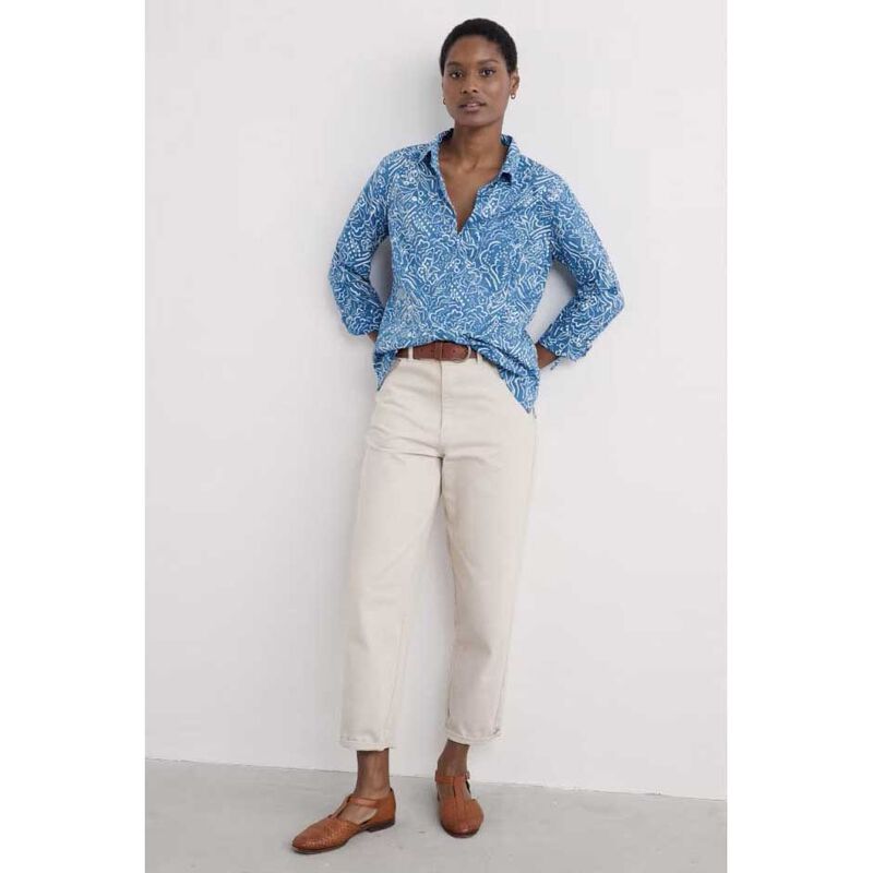 Seasalt Cornwall Larissa Shirt Linear Allotment Sailboats image number 3