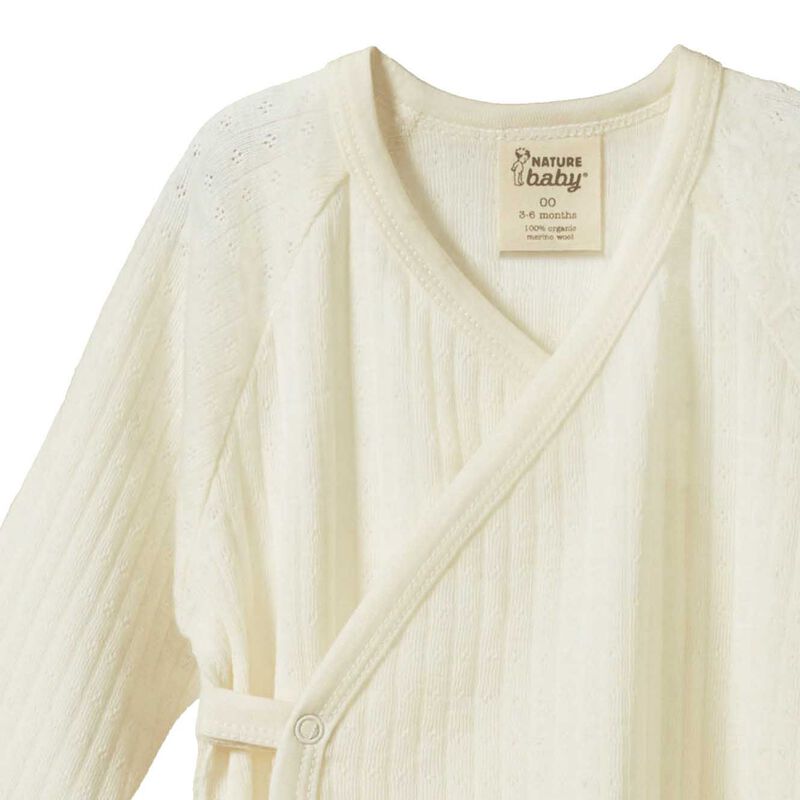 Nature Baby Merino Pointelle Kimono Stretch & Grow image number 1