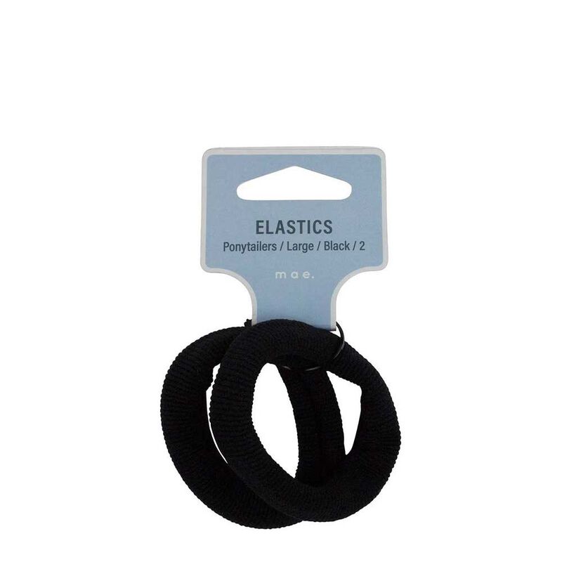 Mae Large Black Ponytail Elastics 2-Pack image number 0