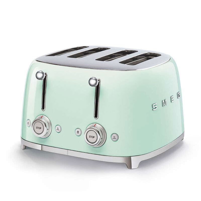 Smeg 4 Slice Wide Toaster - Pastel Green image number 2