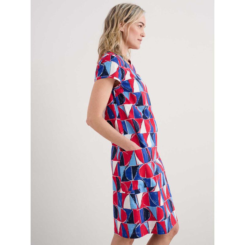Seasalt Cornwall River Cove Dress Sail Geo Scarlet image number 3