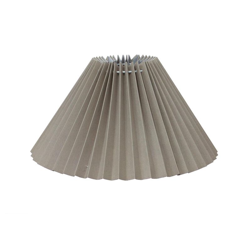 French Country Pleated Linen Shade 35cmD Taupe image number 0