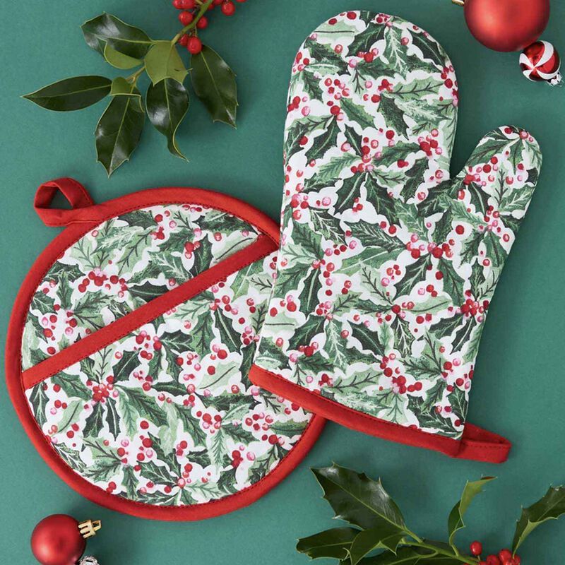 DII Holly Jolly Printed Oven Mitt image number 1