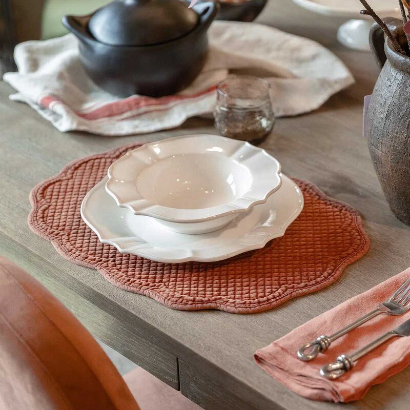 French Country Rena Quilted Placemat Rust image number 1