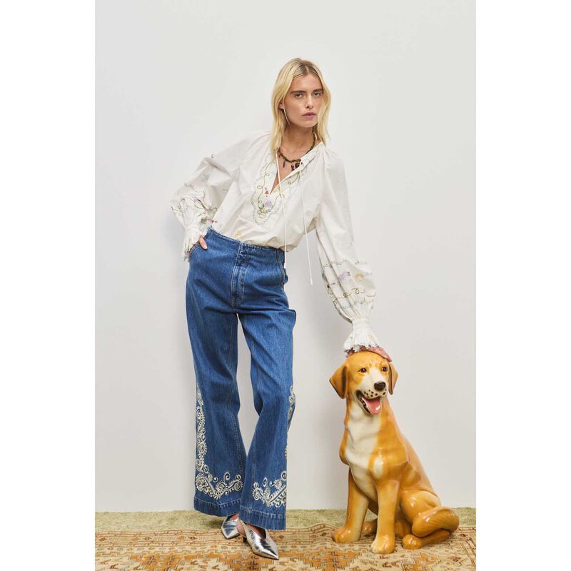 ALÉMAIS Giulia Embroidered Blouse image number 3