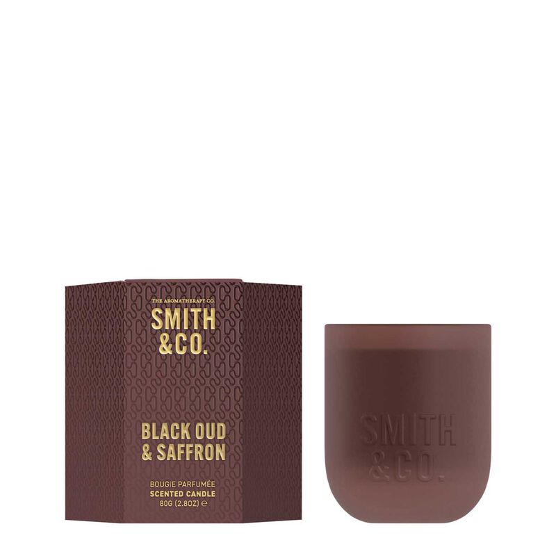 Smith & Co. Black Oud & Saffron Festive Candle 80g image number 0
