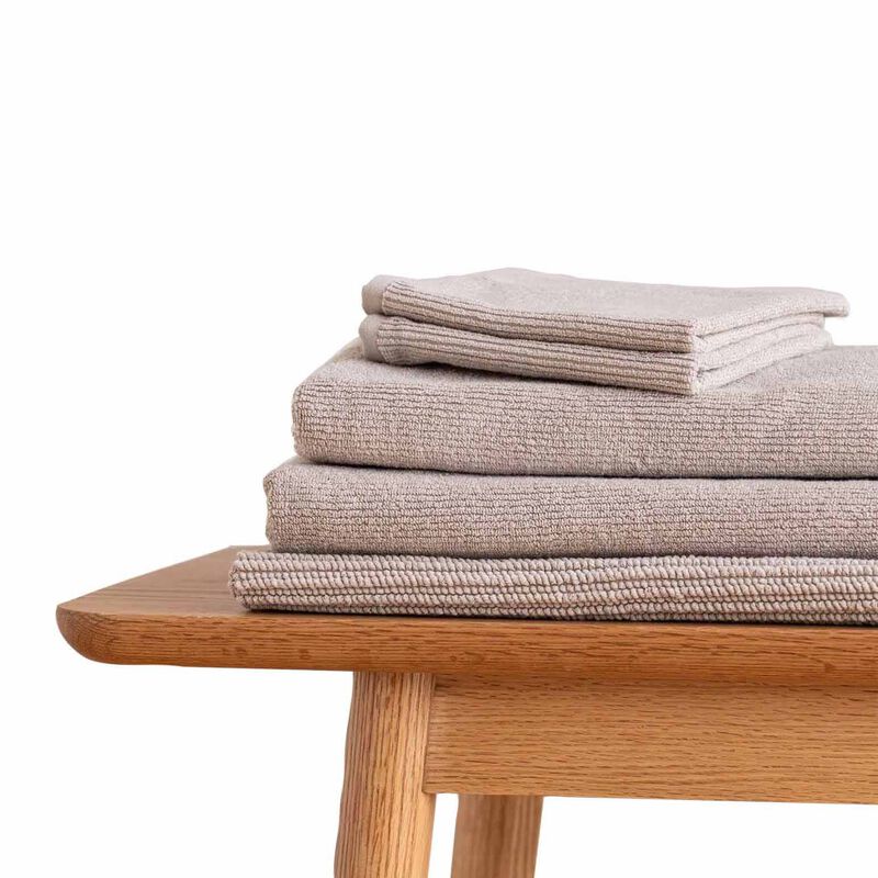 Città Ribbed Bath Sheet Oat 90x160cm image number 1