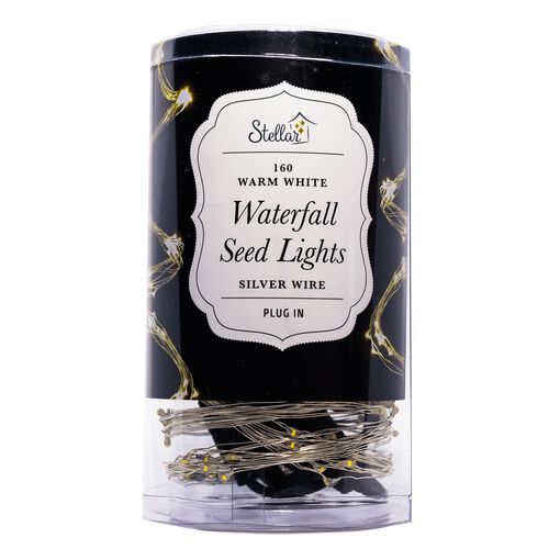 Stellar Haus AA Waterfall Lights Silver Warm White 1.5m
