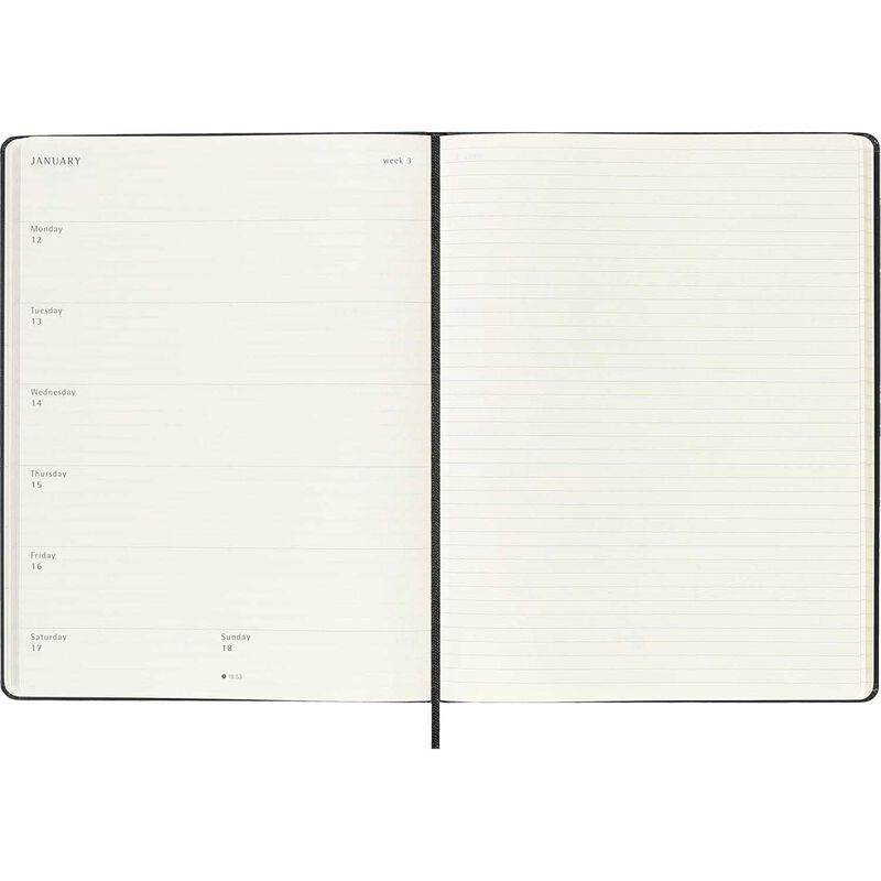 Moleskine Diary 12 Month Weekly + Notes HC XL Black 2026 image number 1