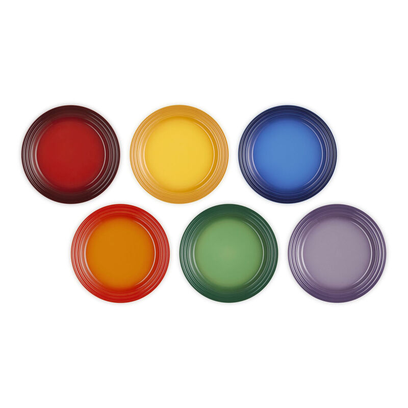 Le Creuset Stoneware Rainbow Set of 6 Side Plates 22cm image number 1