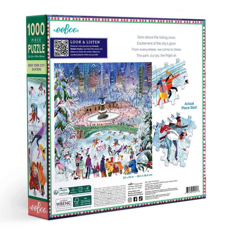 eeboo New York City Skaters Square 1000 Piece Puzzle image number 2