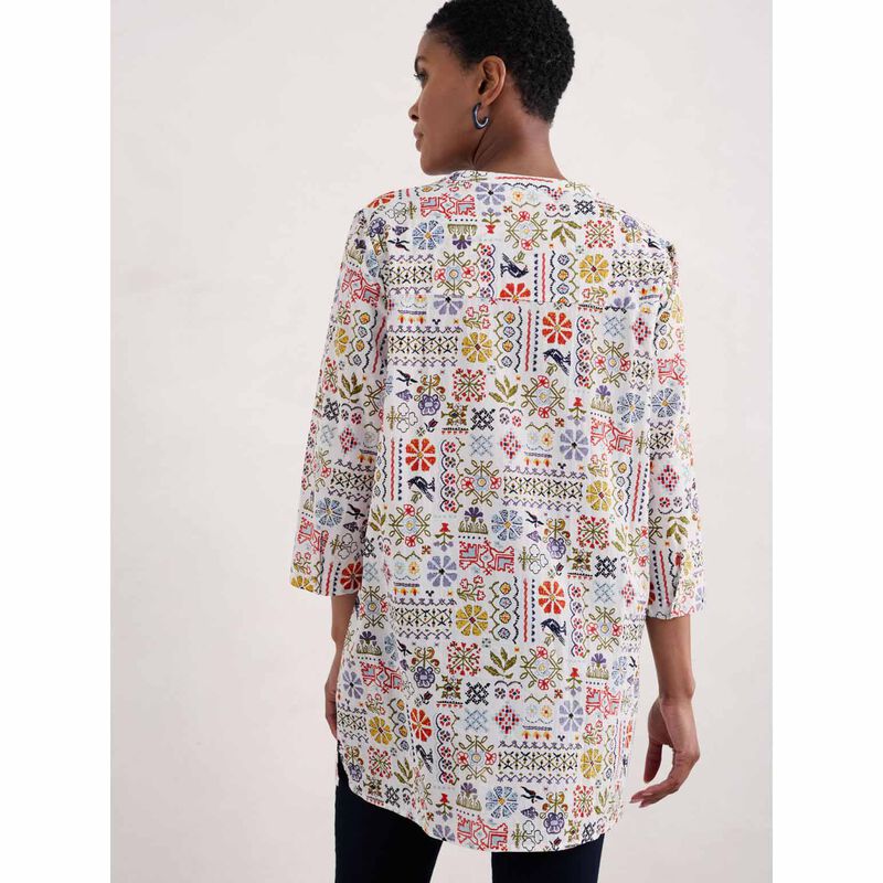 Seasalt Cornwall Aventurier Tunic Marigold Woodblock Maritime image number 1