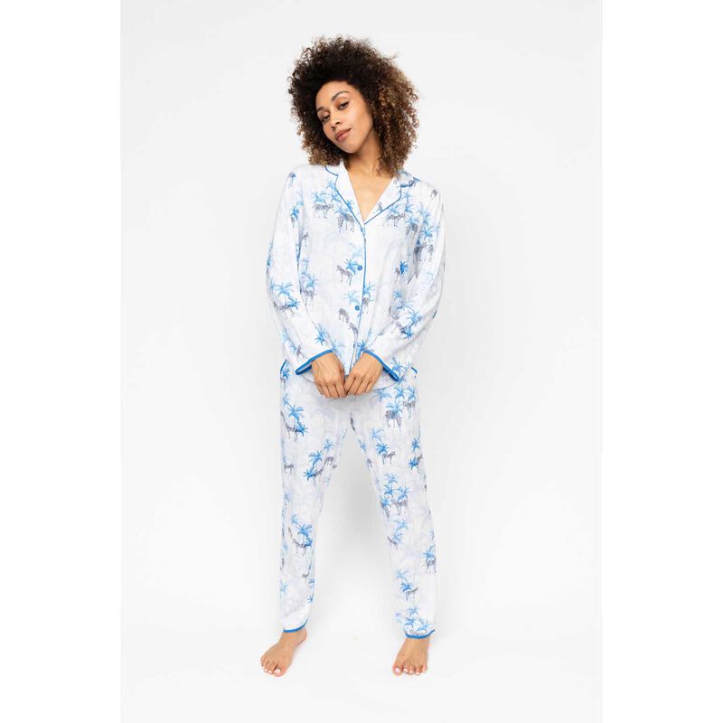 Cyberjammies White Zebra Printed Jersey Pyjama Bottoms image number 2