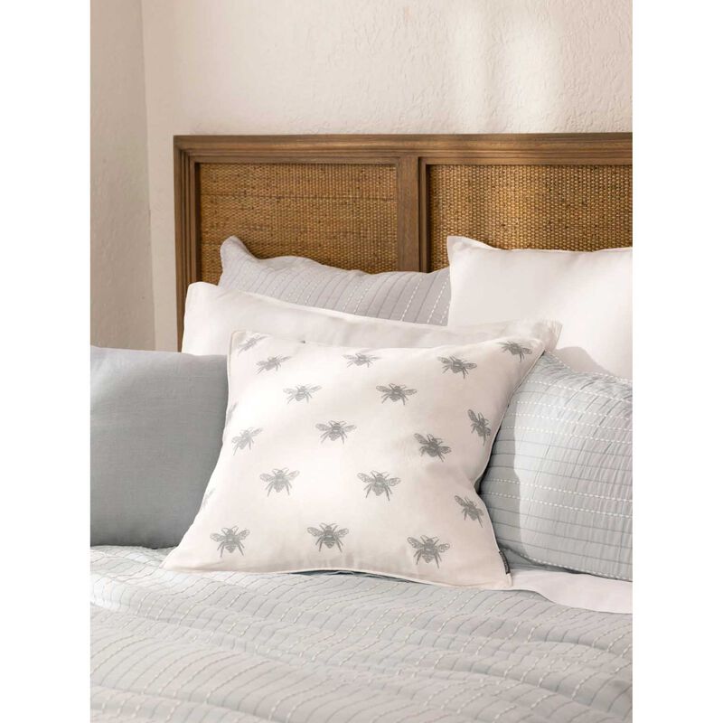 Wallace Cotton Bee Swarm Embroidered Large Square Cushion Cover image number 3