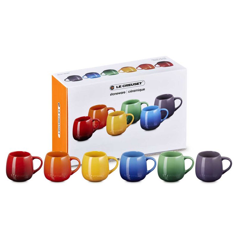 Le Creuset Rainbow Coffee Mugs 350ml Set Of 6 image number 1
