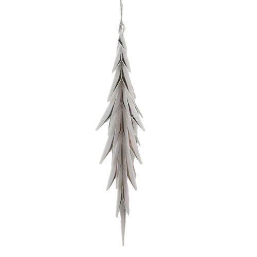 White Feather Look Finial 18cm