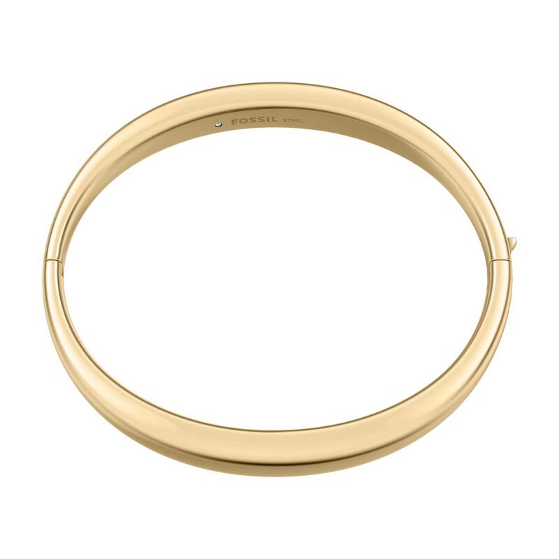 Fossil Ellis Domed Collection Gold-Tone Stainless Steel Bangle Bracelet image number 0