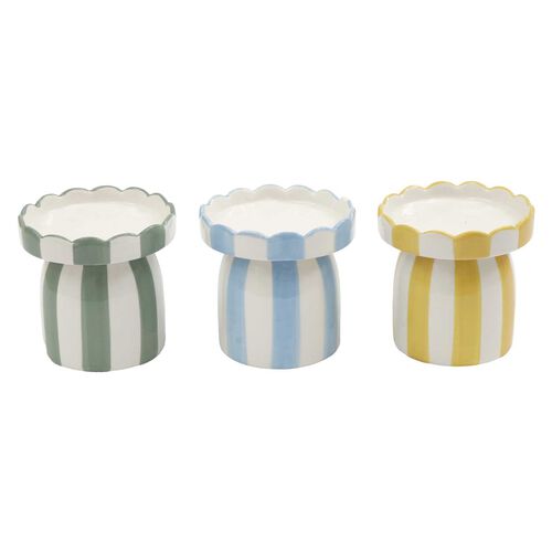 SIL Interiors Stripe Pillar Candle Holder 11cm