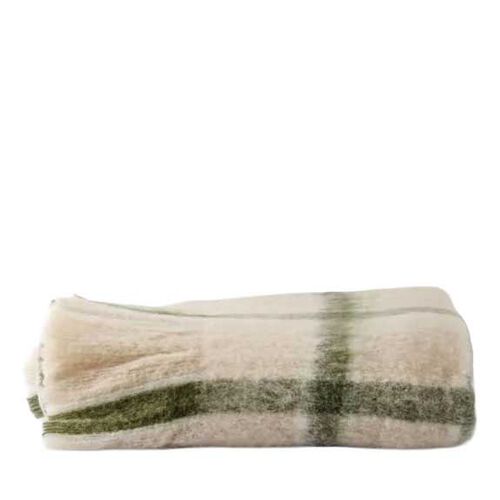 French Country Juniper Check Throw Green
