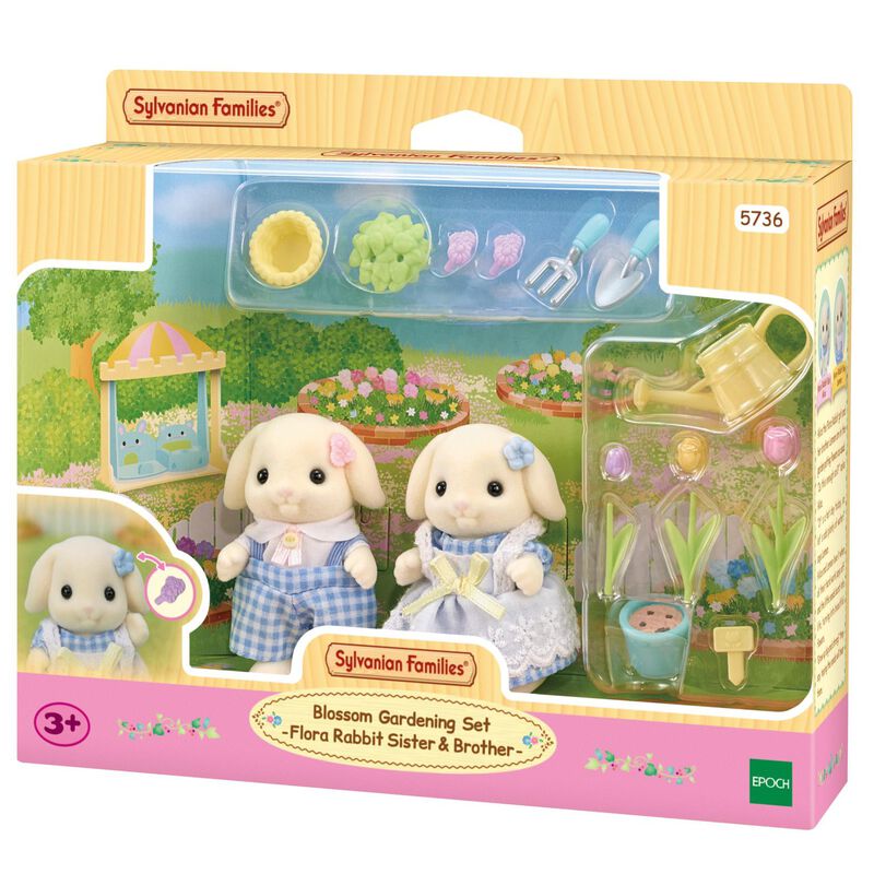 Sylvanian Families Blossom Gardening Set Flora Rabbit Sister & Brother image number 0