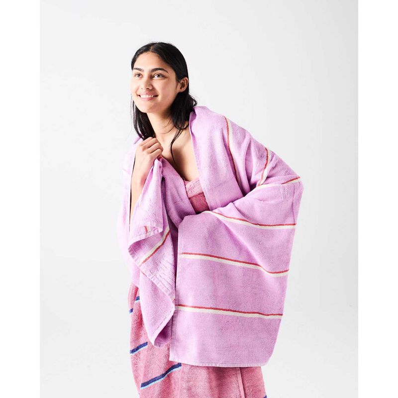 Kip&Co Lavender Field Stripe Bamboo Terry Bath Towel image number 3