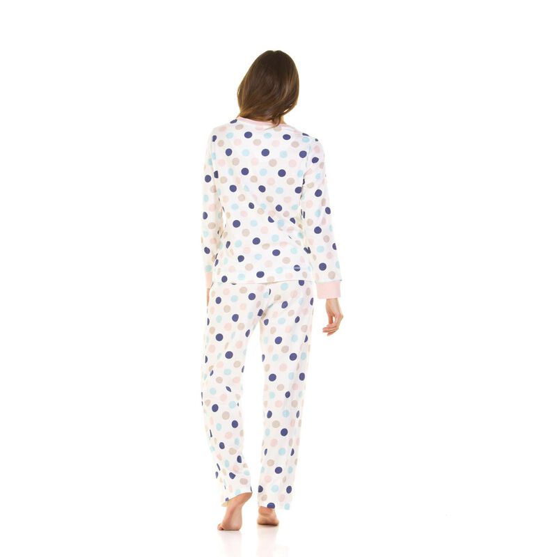 Sue Marks Misty Dots Cotton Long Sleeve Placket Pyjamas image number 1