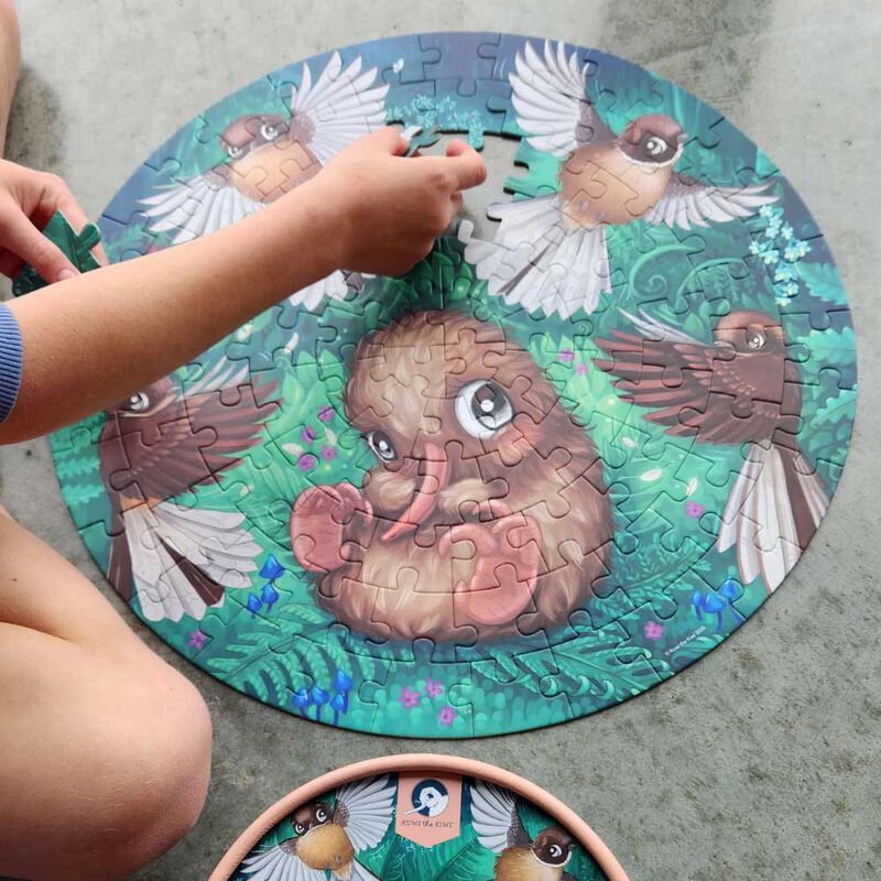 Tikitibu Puzzle - Fantail Flurry - Round - 100 Piece image number 1