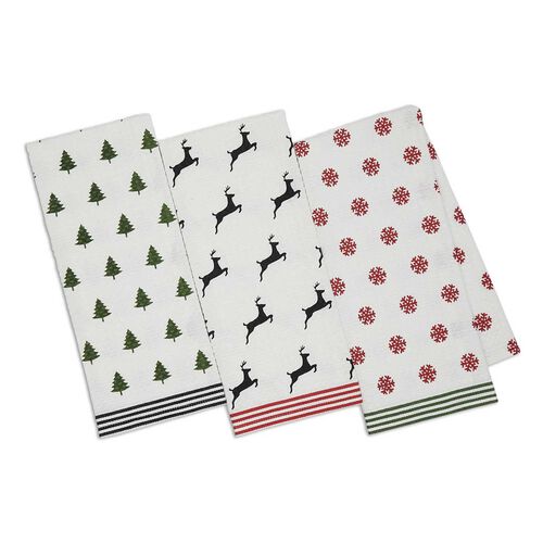 DII F North Pole Waffle Dishtowel