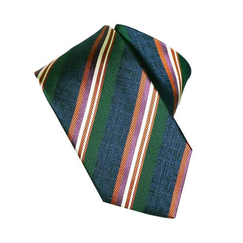 Monti Castello 100% Silk Tie - Variegated Textured Stripe