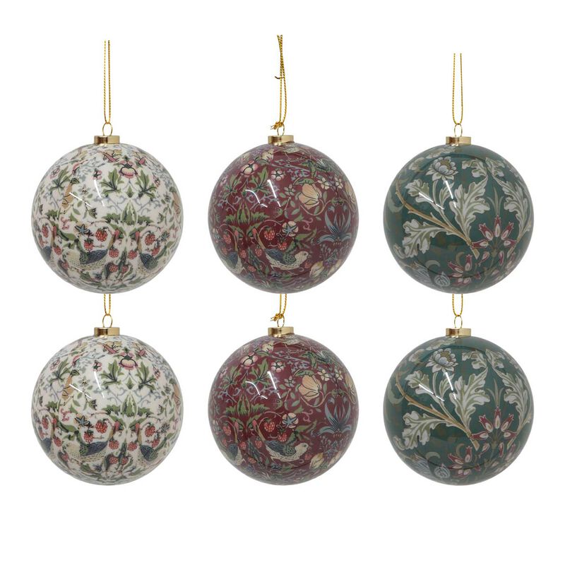 French Country Vintage Pattern Hanging Balls Mixed Colours (6PC) image number 0