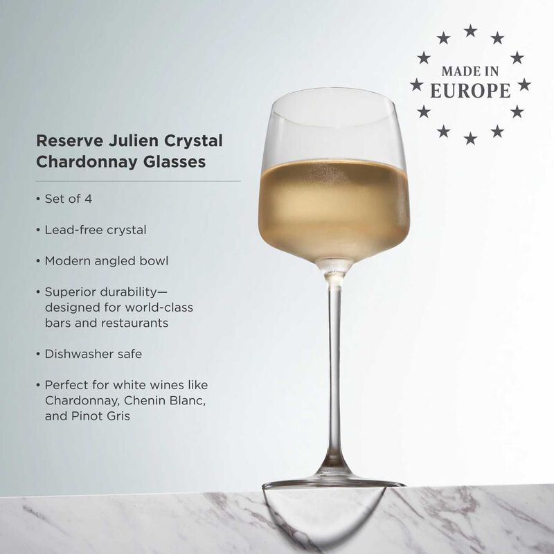 Viski Reserve Julien Crystal Chardonnay Glasses, Set of 4 image number 2