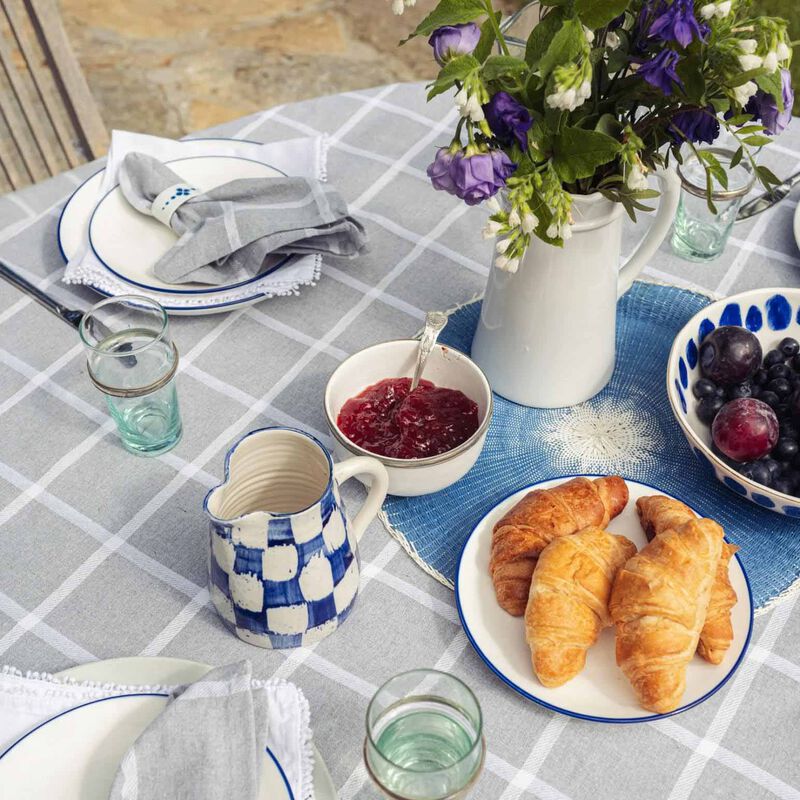Forever England Wide Check Grey Set Of 4 Napkins image number 1