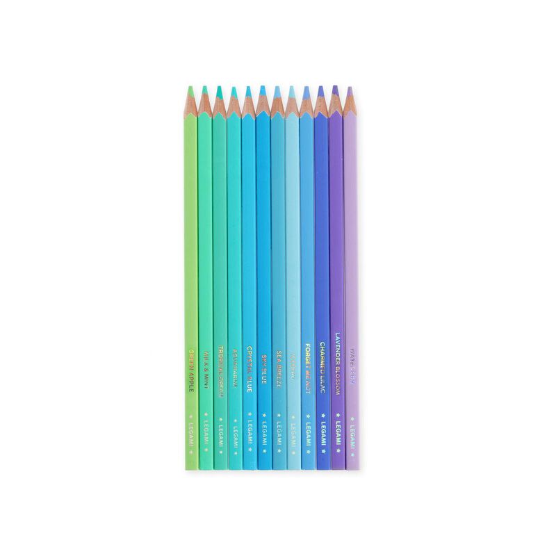 Legami Live Colourfully: Colouring Pencils Set of 12 - Ocean Palette image number 1