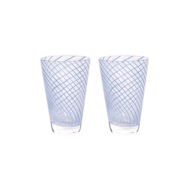 OYOY Yuka Swirl Glass Pack Of 2 Blue image number 0
