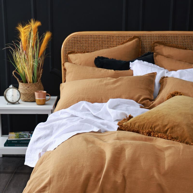 MM Linen Laundered Linen Tassel Pillowcover Set image number 1