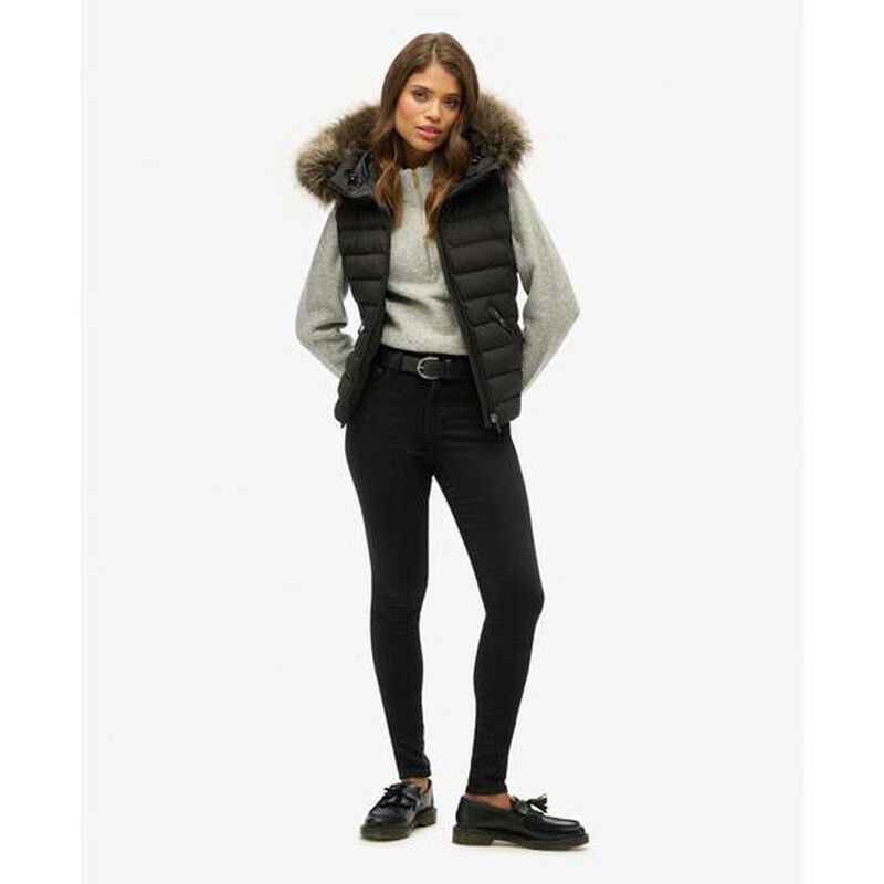 Superdry Fuji Faux Fur Hooded Gilet image number 2
