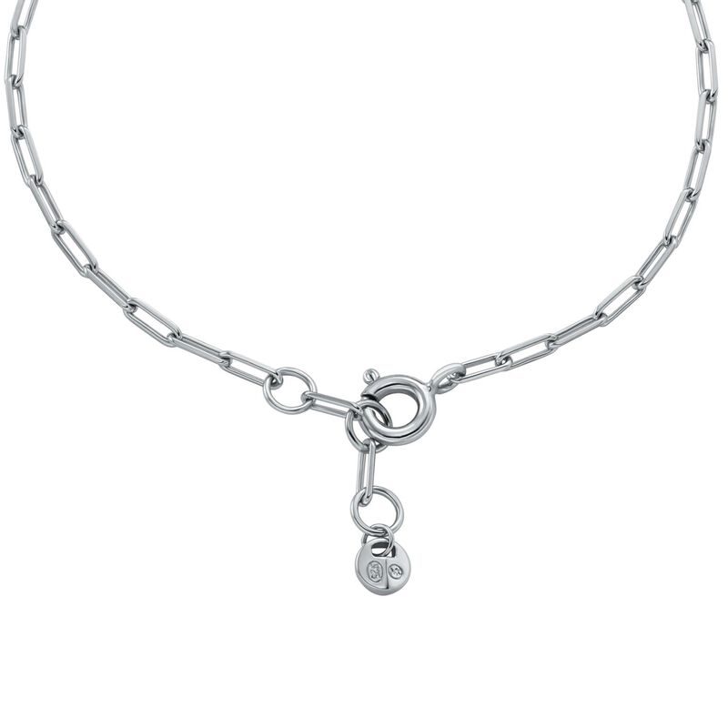 Michael Kors Two-Tone Sterling Silver Mother-Of-Pearl Lock Charm Bracelet image number 1