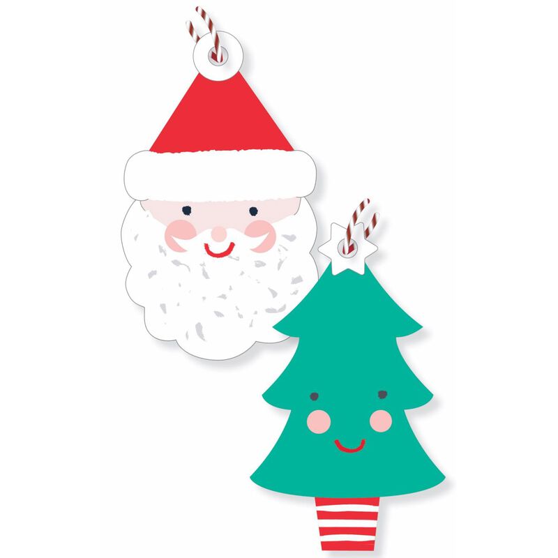 Image Gallery Santa Tree Christmas Gift Tag x 10 image number 0